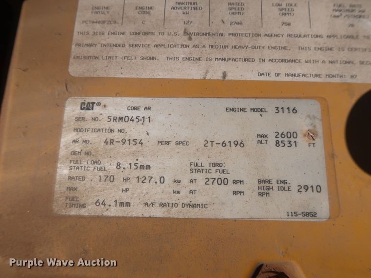 image for item GS9926 1996 Am General M109A4  flatbed truck