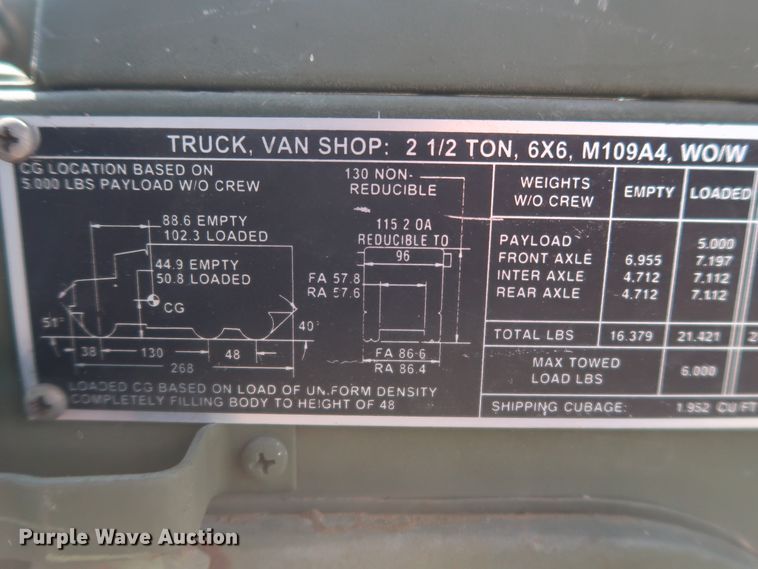 image for item GS9926 1996 Am General M109A4  flatbed truck