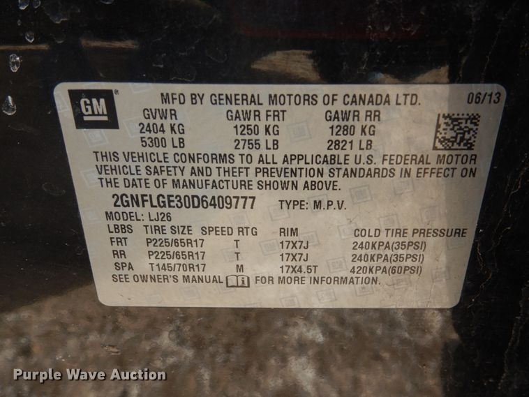 image for item GW9520 2013 Chevrolet Equinox LTZ  SUV