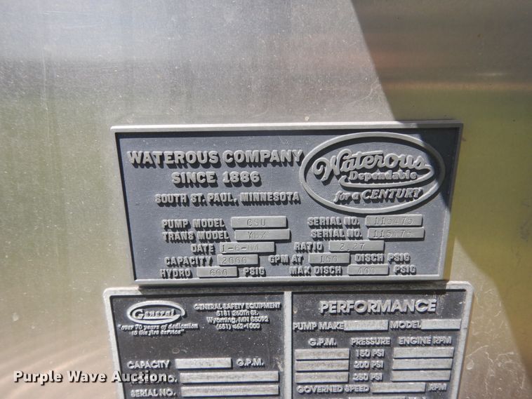 image for item GW9883 2004 Spartan General pumper fire truck