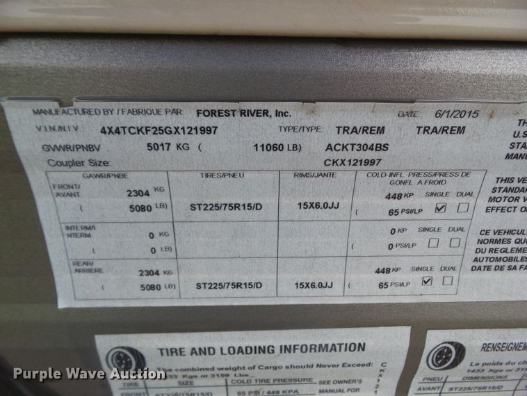 image for item GX9090 2016 Forester Patriot Limited Edition 304BS  camper