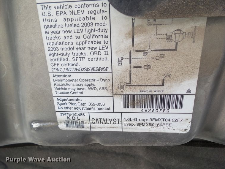 image for item GX9097 2003 Ford Explorer Limited  SUV