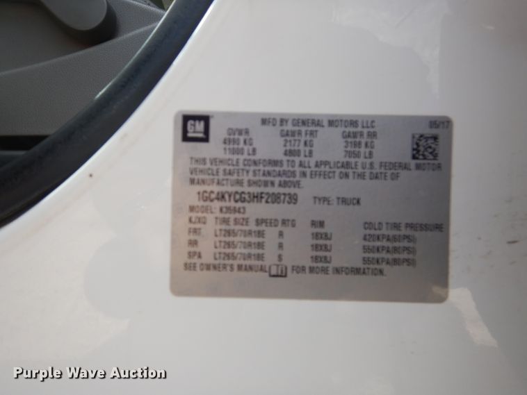 image for item HC9037 2017 Chevrolet Silverado 3500HD  Crew Cab pickup truck