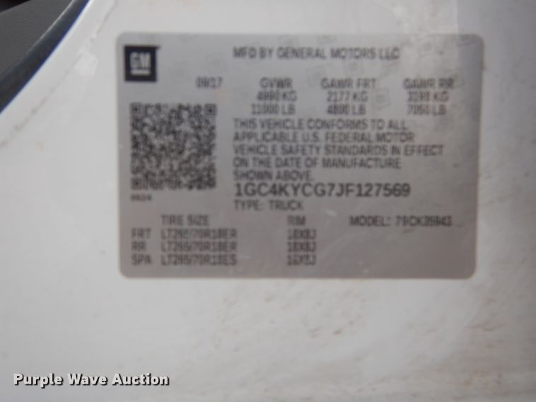 image for item HC9040 2018 Chevrolet Silverado 3500HD  Crew Cab pickup truck