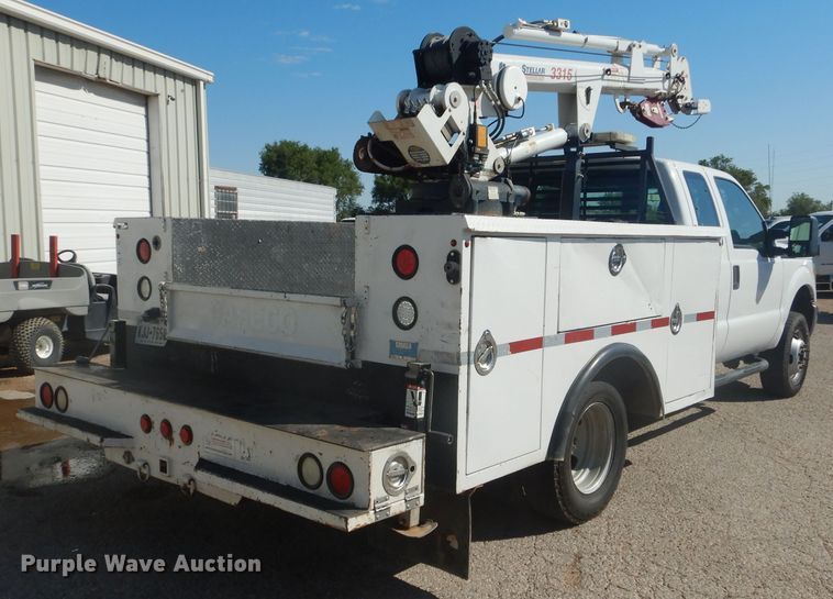 image for item HC9048 2012 Ford F350 Super Duty  utility bed pickup truck with crane
