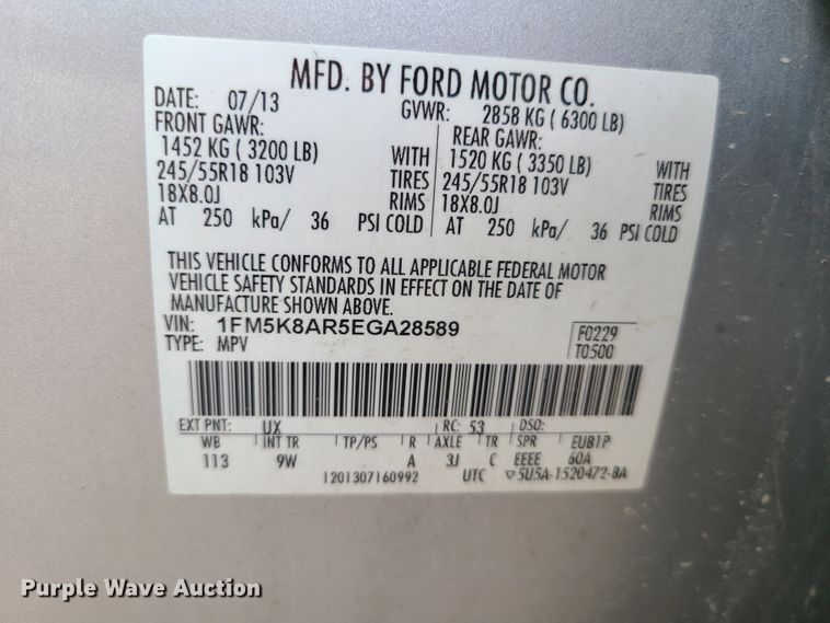 image for item K5902 2014 Ford Explorer Police  SUV