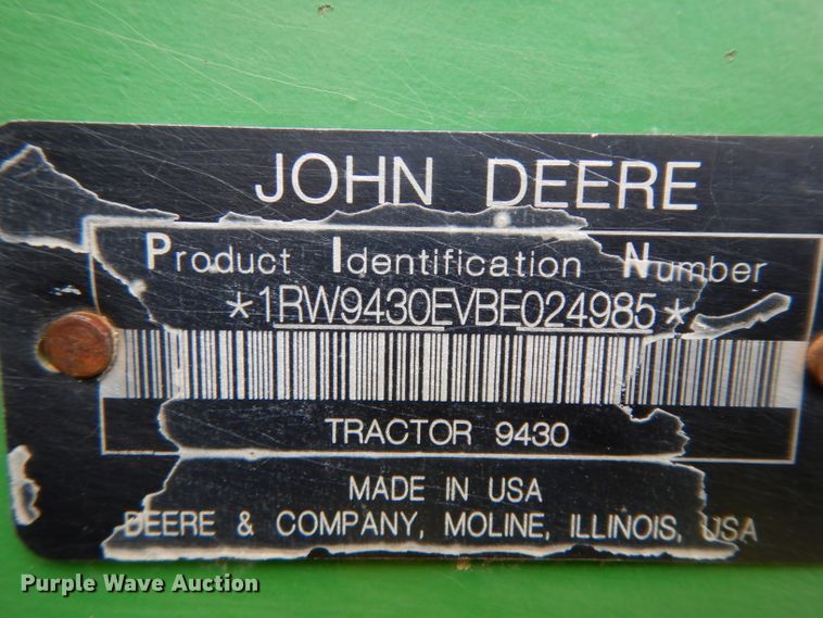 image for item DG6772 2011 John Deere 9430 Scraper Special  4WD tractor