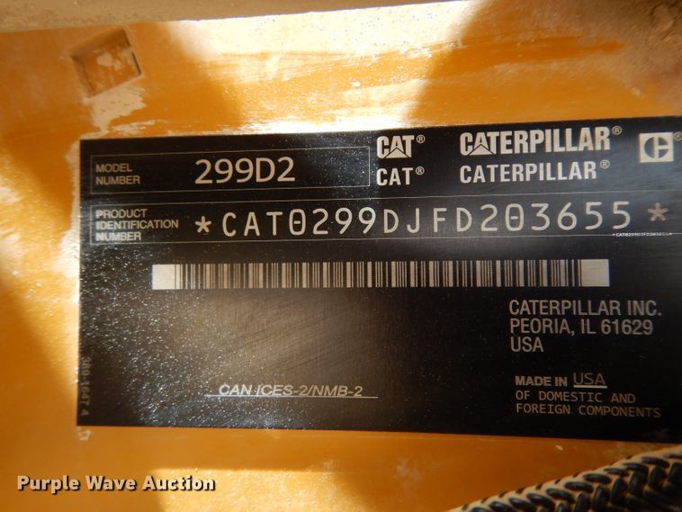 image for item DG6791 2018 Caterpillar 299D2  tracked skid steer loader