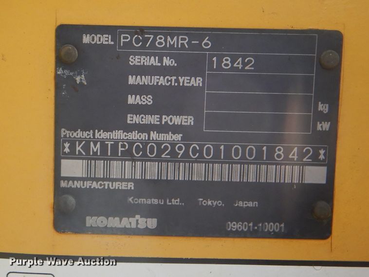 image for item DG8613 2006 Komatsu PC78MR-6  mini excavator
