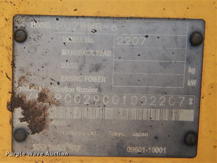 image for item DG8614 2006 Komatsu PC78MR-6  mini excavator