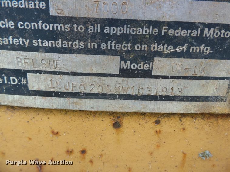 image for item DH3770 1998 Belshe DB18 equipment trailer