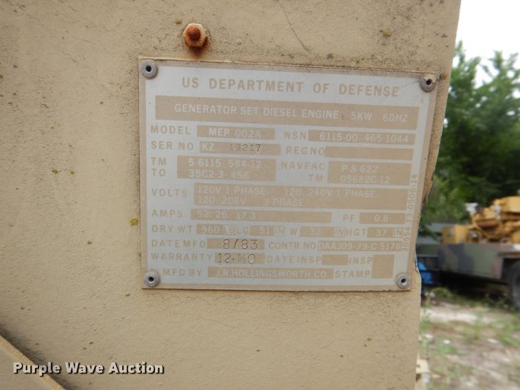 image for item DH5336 (2) generators