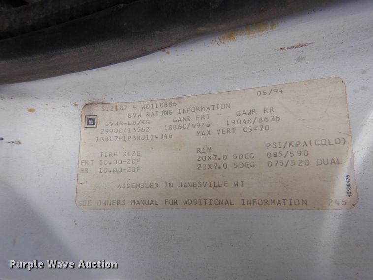 image for item DI0112 1994 Chevrolet Kodiak C5500  digger derrick truck