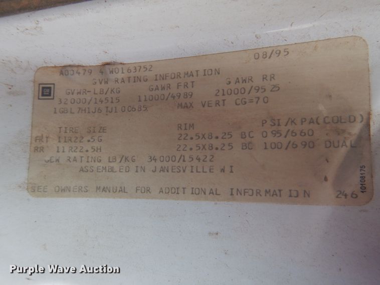 image for item DI0113 1996 Chevrolet Kodiak C6500  digger derrick truck