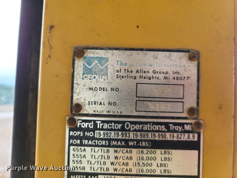 image for item EL9820 Ford 755A  backhoe