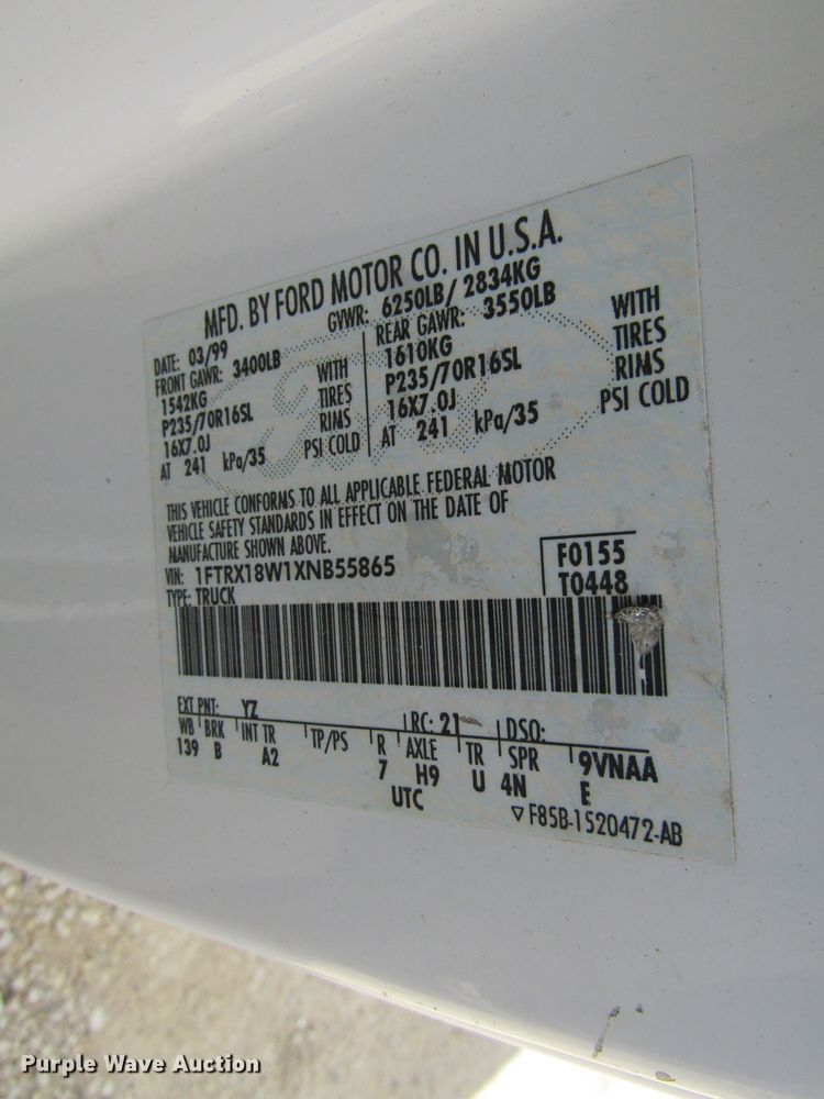 image for item FD9454 1999 Ford F150  SuperCab pickup truck
