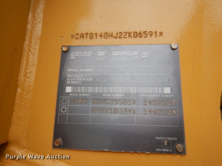 image for item FX9186 2001 Caterpillar 140H  motor grader