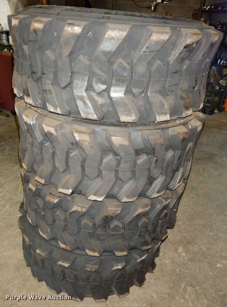 image for item GH9848 (4) Marcher 12-16.5 skid steer tires