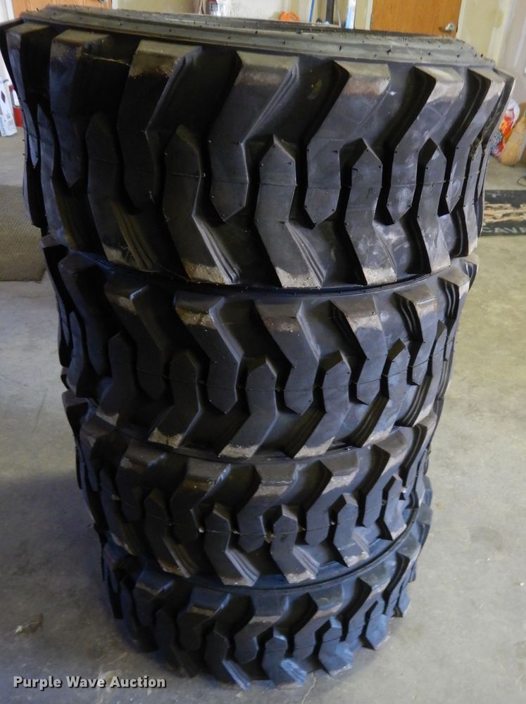 image for item GH9848 (4) Marcher 12-16.5 skid steer tires