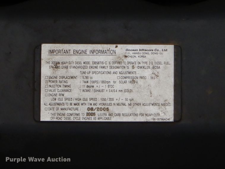 image for item GN9392 2006 Daewoo Solar 140LC-V  excavator