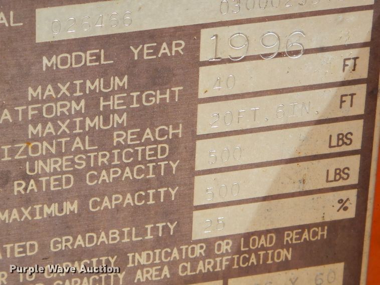 image for item GN9409 1996 JLG 40Electric  boom lift