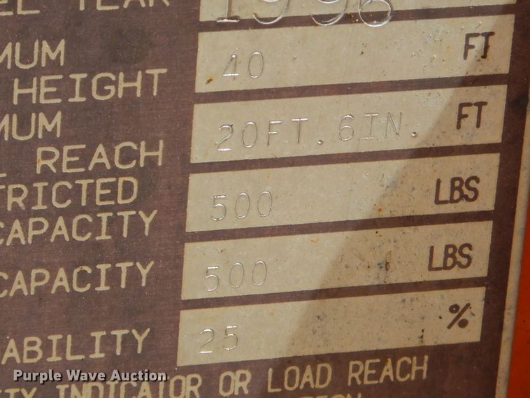 image for item GN9409 1996 JLG 40Electric  boom lift