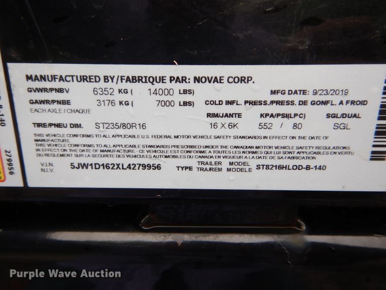 image for item GO9673 2020 Sure Trac ST8216HL0D-B-140 dump trailer