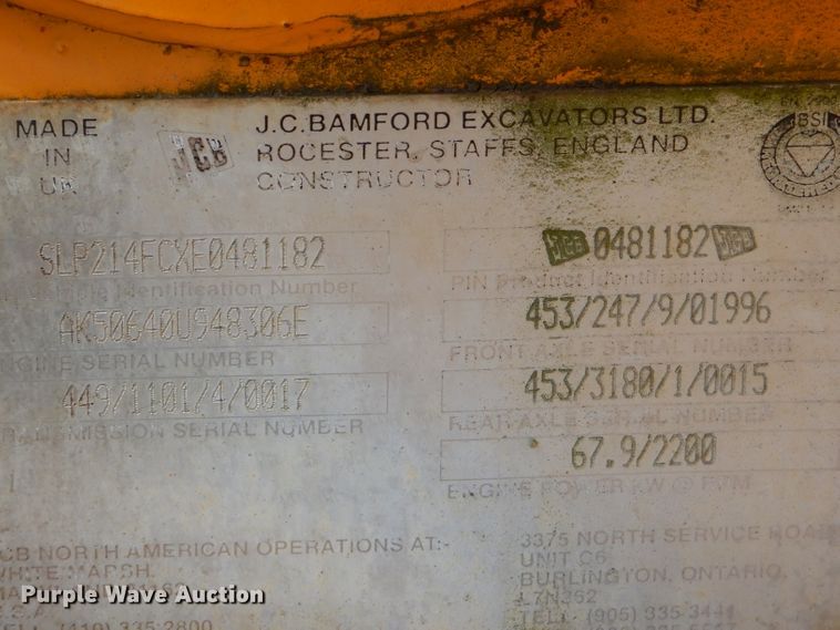 image for item GP9166 JCB 214S  backhoe