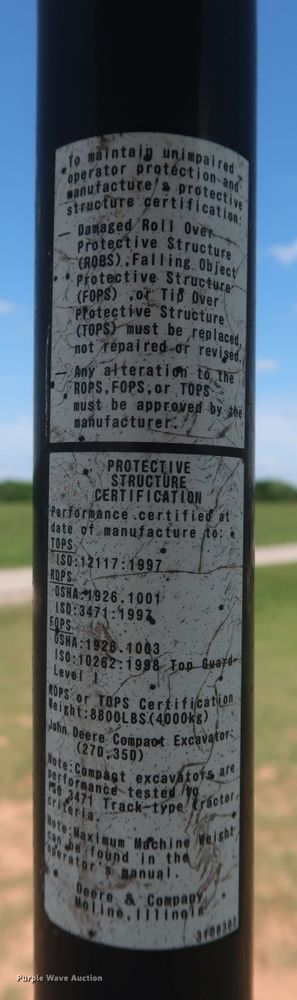 image for item GS9924 2012 John Deere 35D  mini excavator