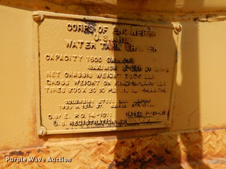 image for item GW9926 1944 Kine 18X8 tank trailer