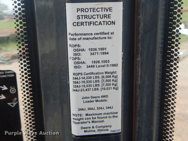 image for item GY9890 2013 John Deere 244J  wheel loader