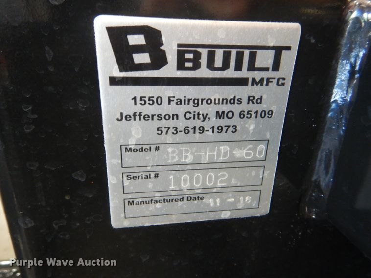 image for item HM9513 2018 B Built BB-HD-60 skid steer rotary mower