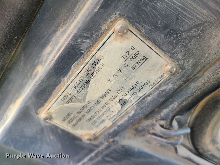 image for item K5949 2012 Takeuchi TL250  tracked skid steer loader