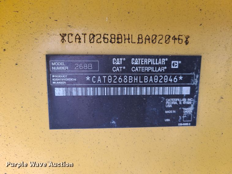image for item K5951 2007 Caterpillar 268B  skid steer loader