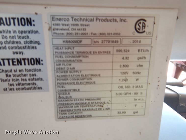 image for item GN9903 2014 Heatstar HS6000DF heater