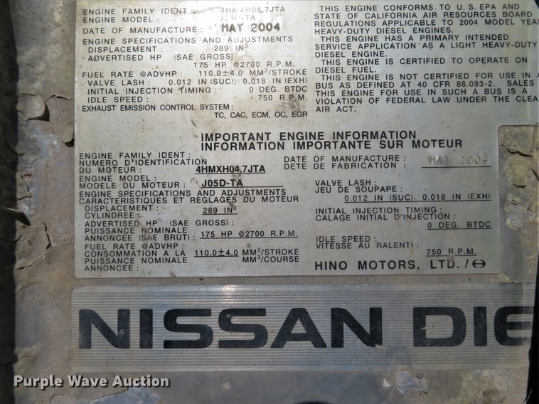 image for item DI2244 2005 UD Nissan UD1800  flatbed truck