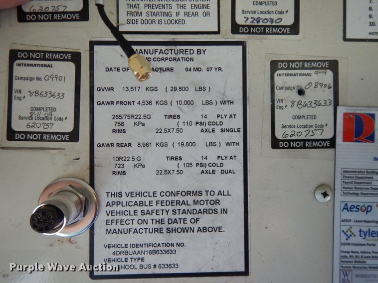 image for item DE5753 2008 International CE  school bus