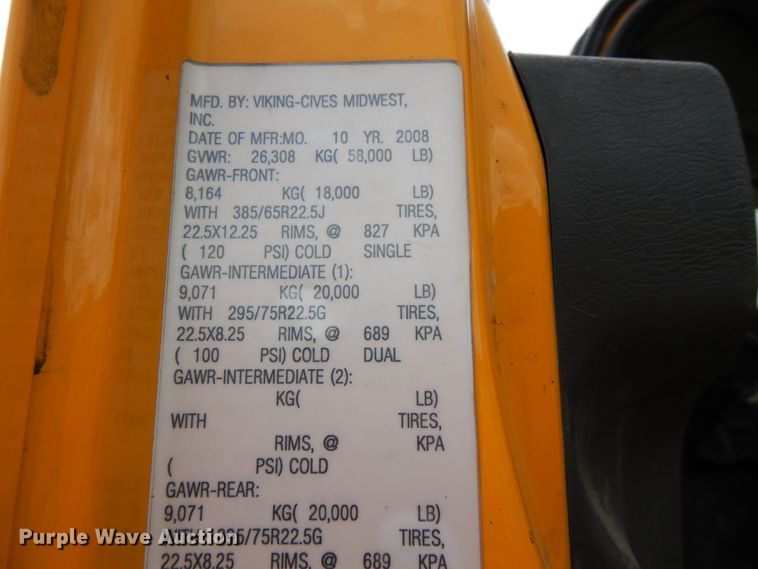 image for item DE5781 2009 International 7500  truck cab and chassis