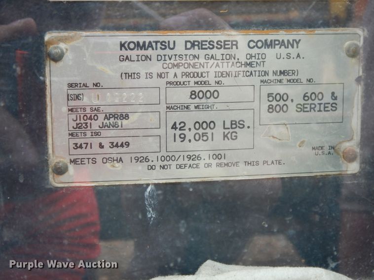 image for item DE5782 1995 Galion Dresser 850  motor grader