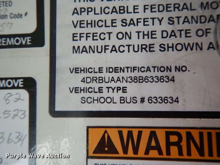 image for item DE5807 2008 International CE300 school bus