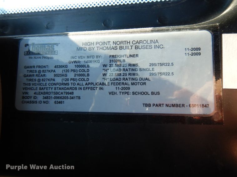 image for item DE5808 2011 Thomas  school bus