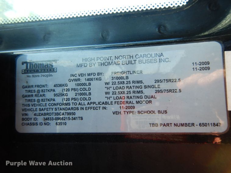 image for item DE5812 2011 Thomas  school bus