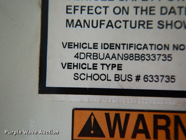 image for item DE5813 2008 International CE300 school bus