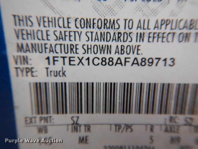 image for item DG6755 2010 Ford F150  SuperCab pickup truck