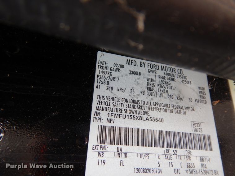 image for item DG6761 2008 Ford Expedition XLT  SUV