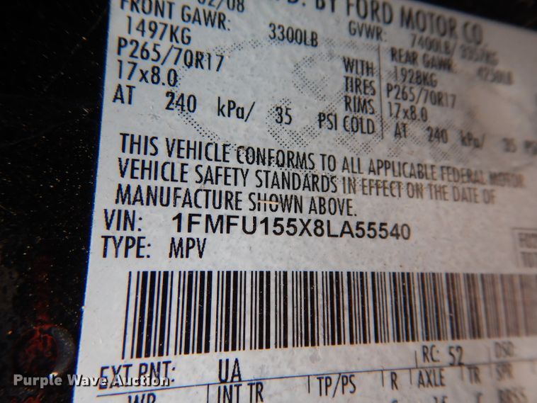 image for item DG6761 2008 Ford Expedition XLT  SUV