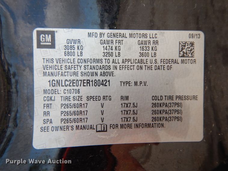 image for item DG6762 2014 Chevrolet Tahoe Police  SUV