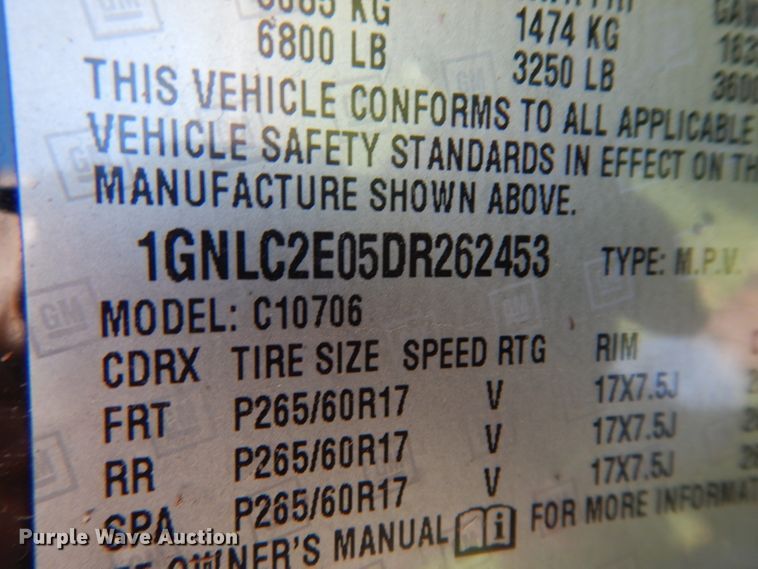 image for item DG6765 2013 Chevrolet Tahoe Police  SUV