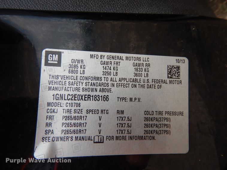 image for item DG6766 2014 Chevrolet Tahoe Police  SUV