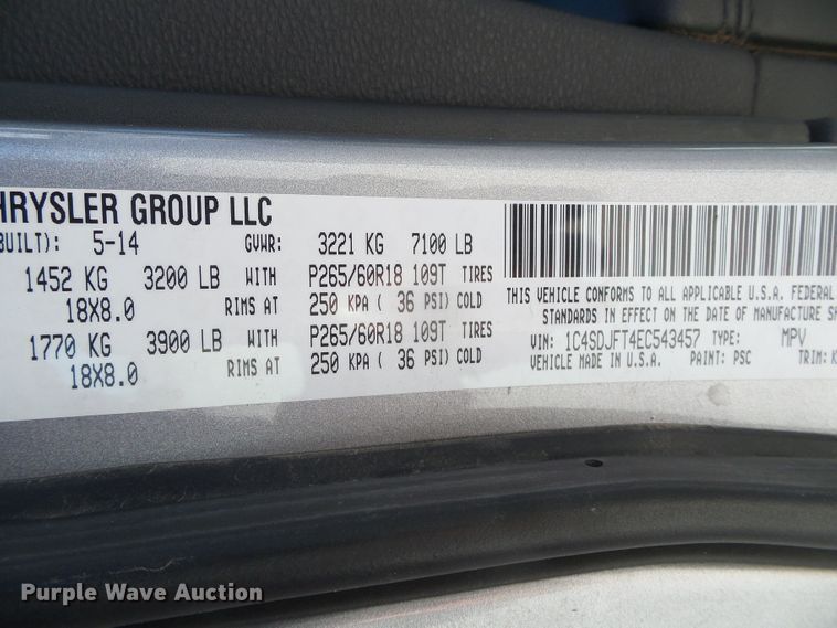 image for item DH4951 2014 Dodge Durango Police  SUV